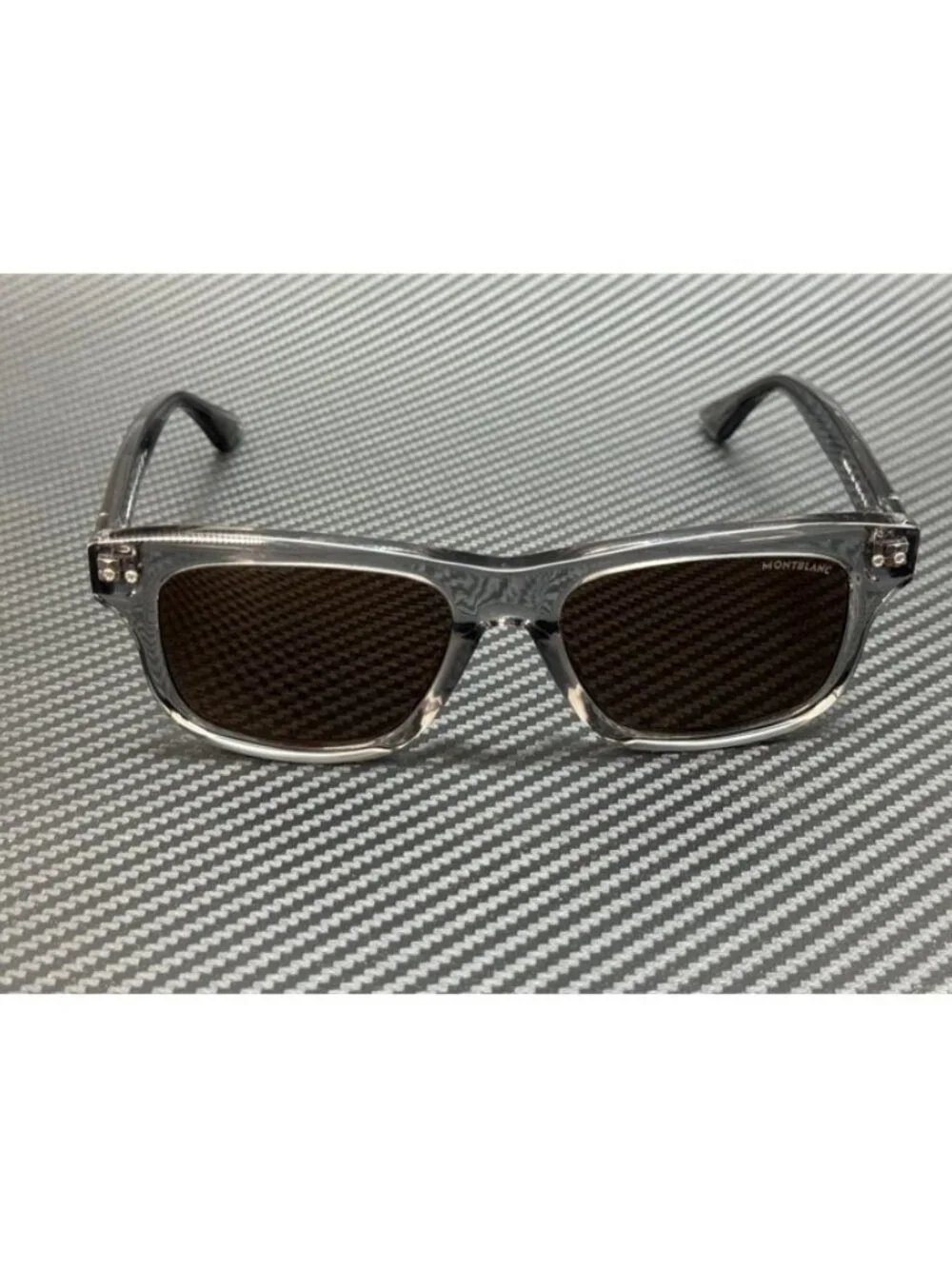 New Montblanc Men Gray Transparent Sunglasses 55-18-150